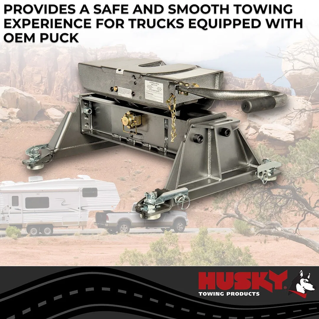33153K – HUSKY TOWING Fifth Wheel Trailer Hitch, Use With Chevrolet and GM Factory Pucks Fixed 26000 Pound Weight Car...